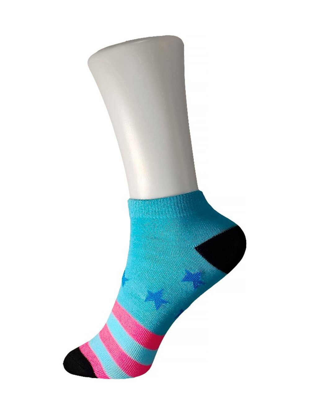 5 Pairs Tutuanna Socks - Blue with Stars & Pink Stripes
